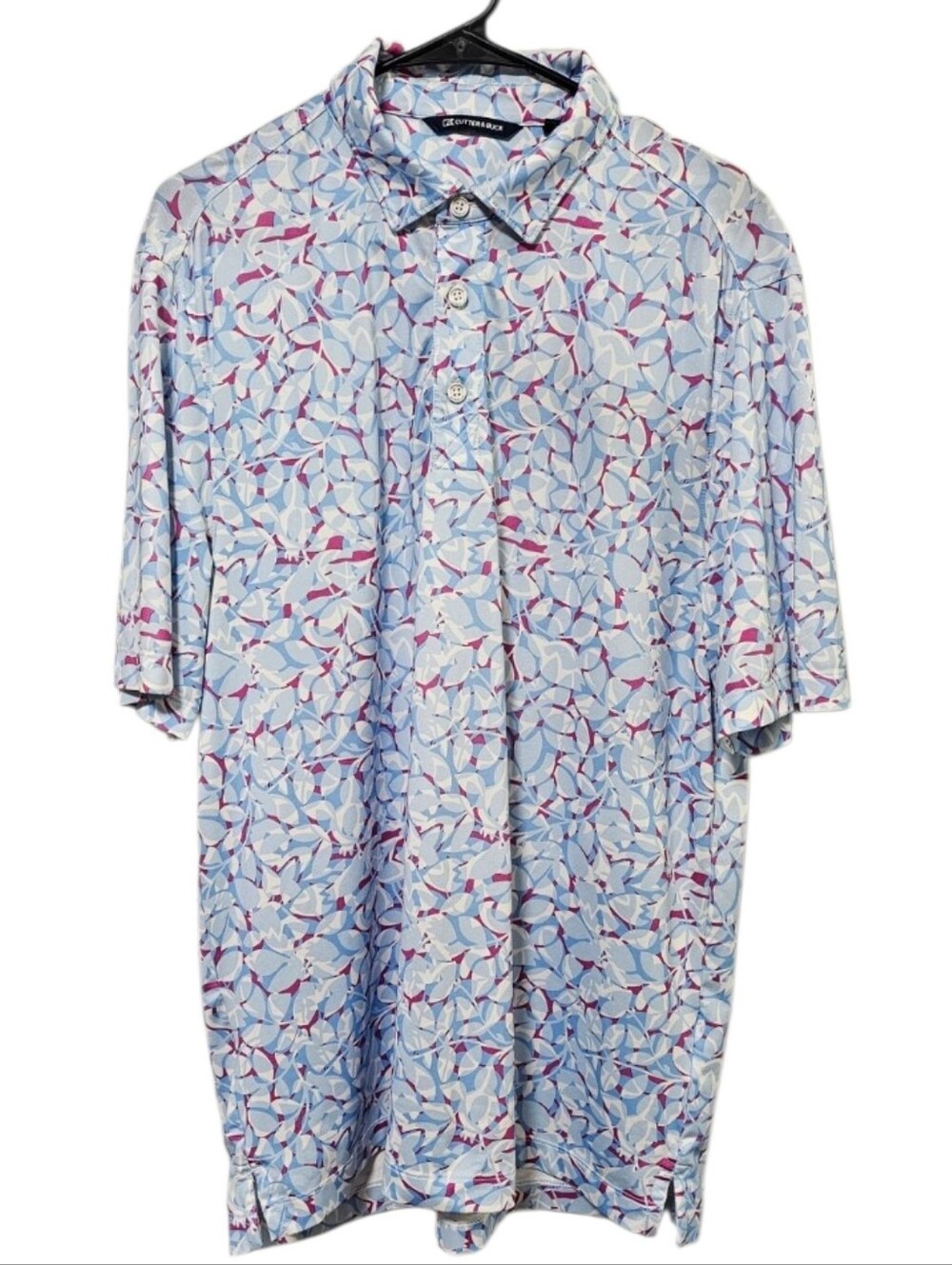 Cutter & Buck Pink & Blue Poly Blend Polo Sport Size M